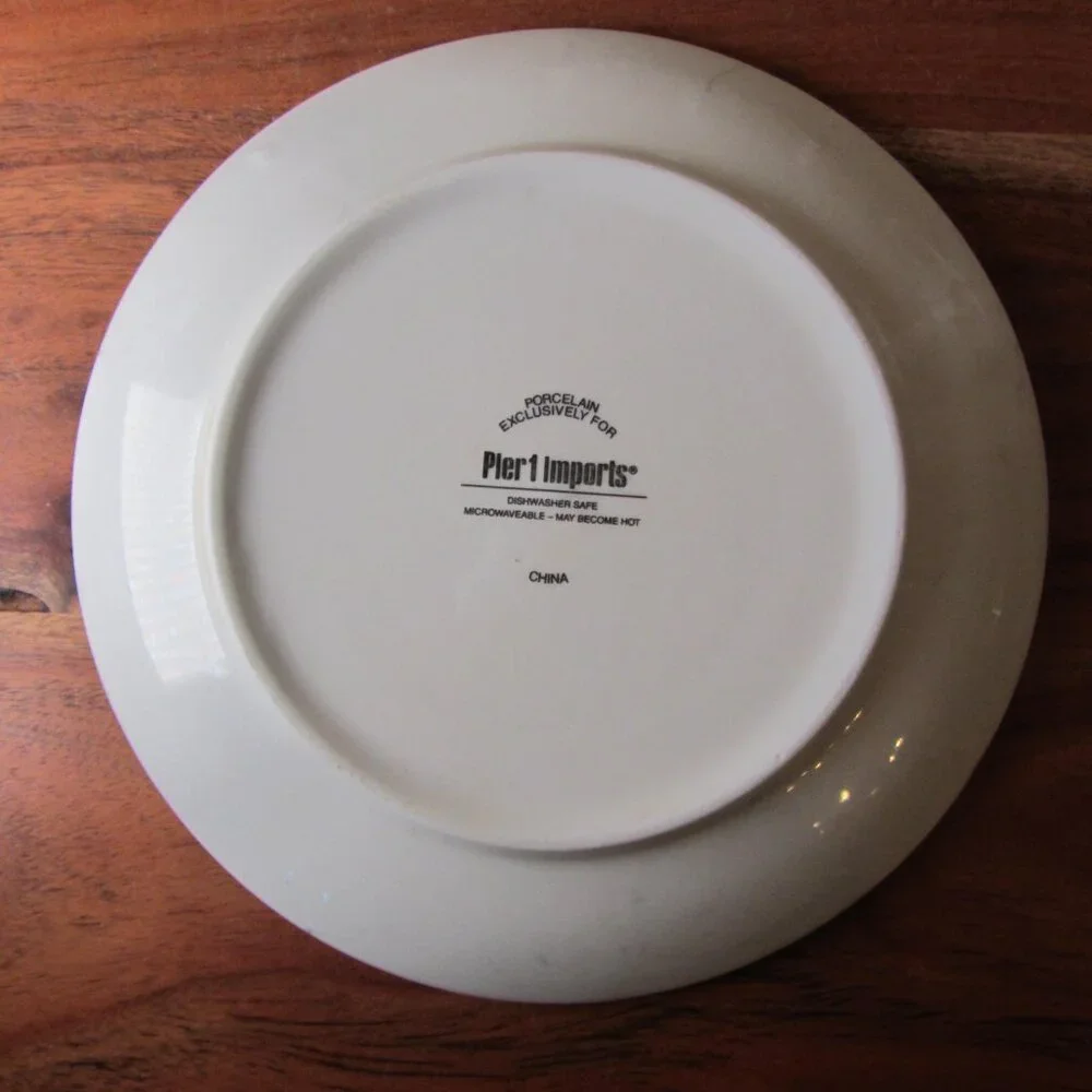 3 for $24 - pier 1 paisley bird red appetizer plate (W6360)